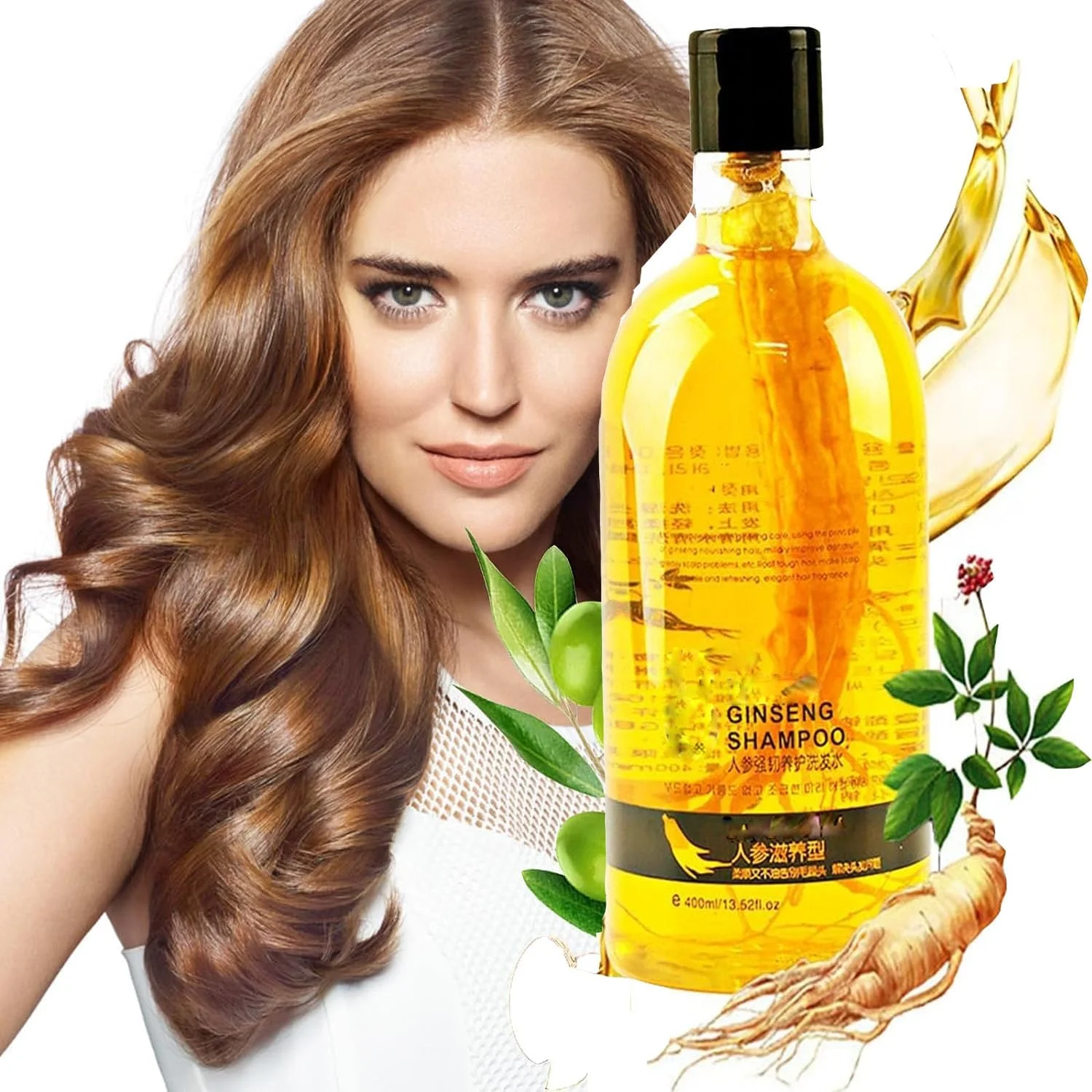 شامپو جینسینگ، شامپو مغذی ریشه عصاره جینسینگ، شامپو مغذی جینسینگ، شامپو ضد ریزش مو، شامپو ضخیم کننده مو برای موهای قوی تر، ضخیم تر و بلندتر (2 عدد)
