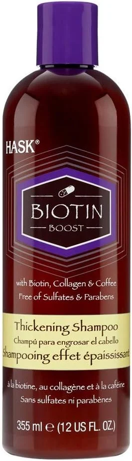 شامپو ضخیم کننده مو هاسک حاوی بیوتین، 443 میلی لیتر، تک عددی