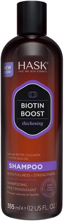 شامپو ضخیم کننده مو هاسک حاوی بیوتین، حجم 355 میلی لیتر