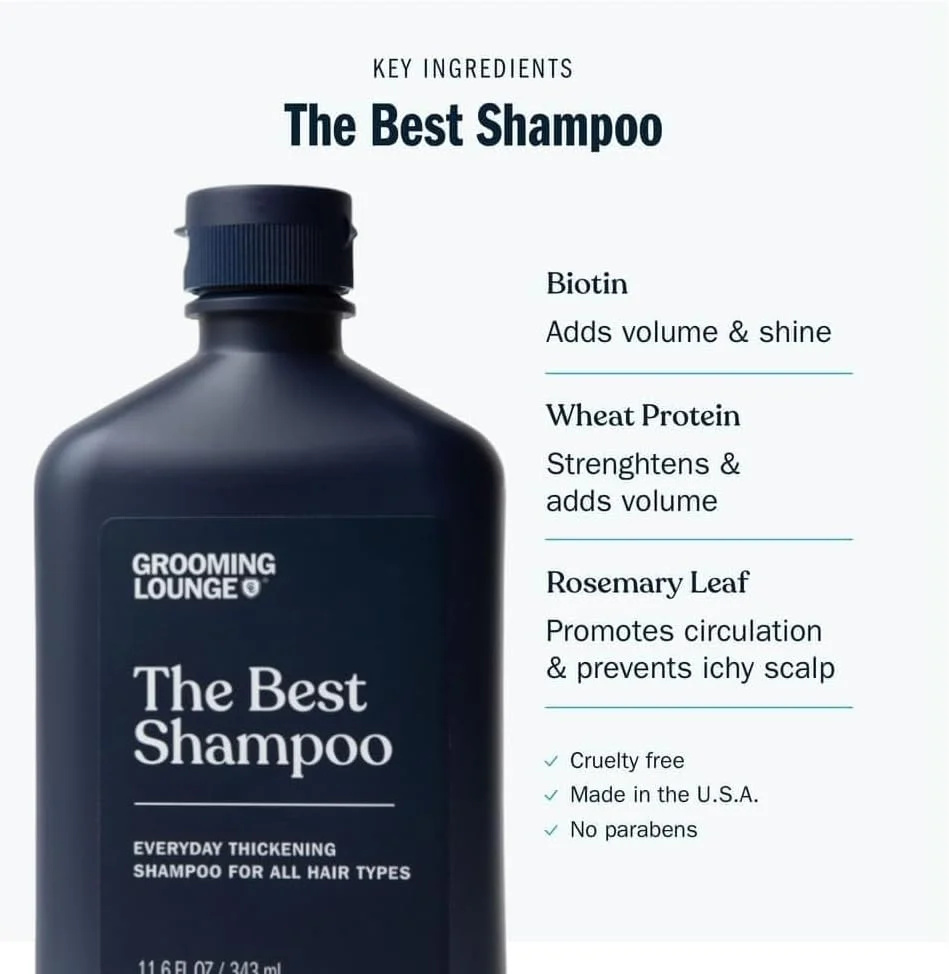 Grooming Lounge بهترین شامپو - شامپو نعناع فلفلی غلیظ کننده - 343 میلی لیتر
