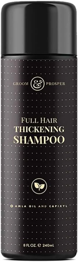 GROOM & PROSPER - شامپو ضخیم کننده کامل مو برای مردان با کاپیکسیل، روغن آملا، عصاره درخت چای، آلوئه ورا و عصاره چای سبز - 236 میلی لیتر