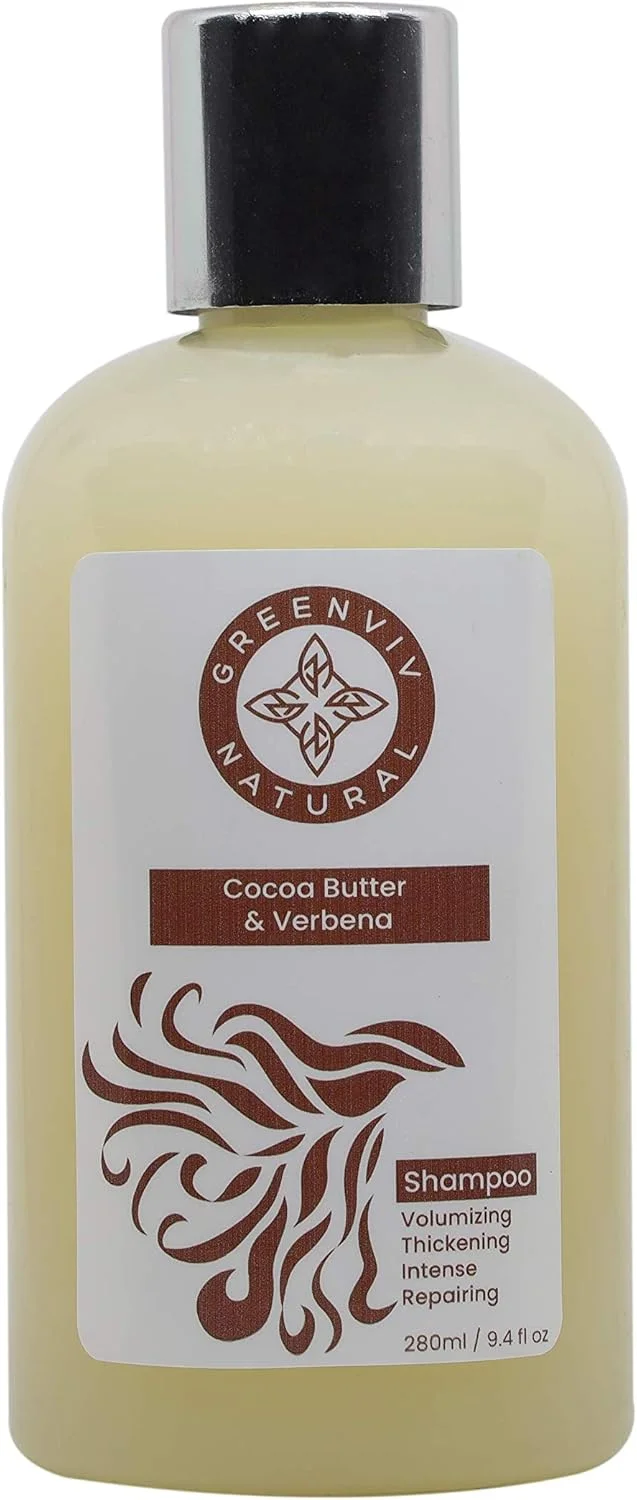 شامپو حجم دهنده و ضخیم کننده گرین ویو - کره کاکائو و وربنا، 280 میلی لیتر
