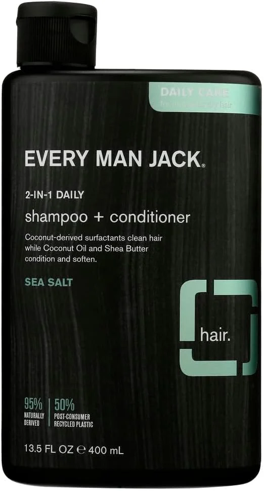 شامپو و نرم کننده 2 در 1 مردانه با رایحه نمک دریایی Every Man Jack، 400 میلی لیتر