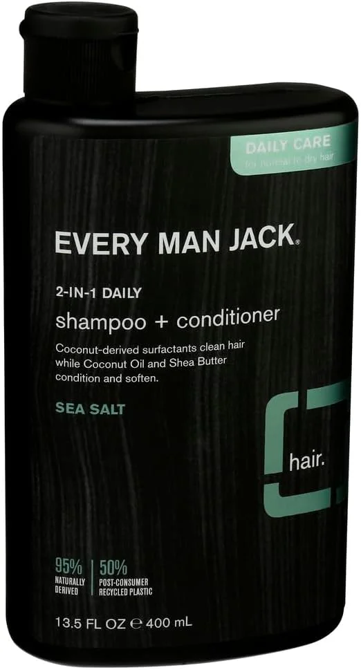 شامپو و نرم کننده 2 در 1 مردانه با رایحه نمک دریایی Every Man Jack، 400 میلی لیتر