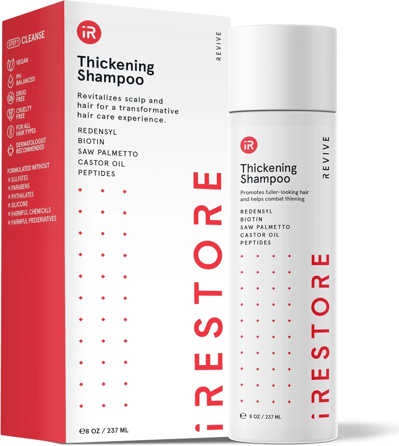 شامپو ضد ریزش و نازک شدن مو iRestore - فرمول بیوتین برای رشد، ضخیم شدن و حجم دهی مو برای آقایان و بانوان