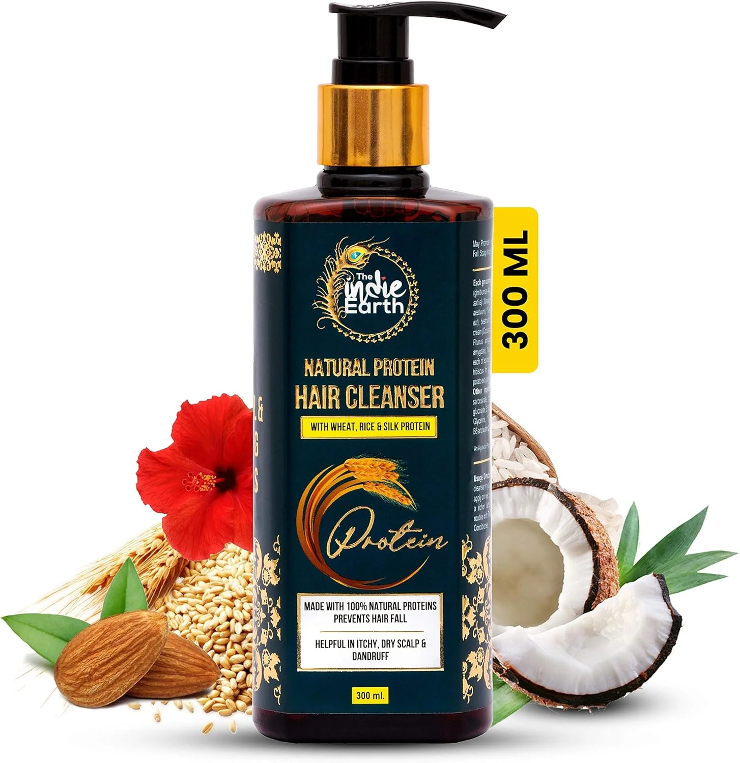 شامپو پاک کننده مو پروتئینی طبیعی ایندی اِرت (The Indie Earth) حاوی پروتئین‌های طبیعی (300 میلی لیتر) برای تقویت مو، افزایش حجم، درخشندگی و کاهش ریزش مو و موخوره