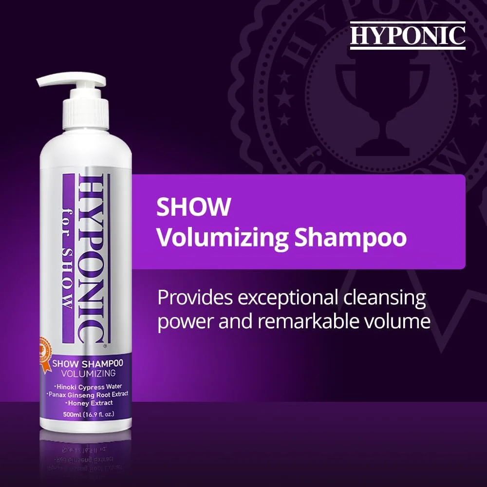 شامپو حجم دهنده آب سرو HYPONIC برای نمایش پریمیوم - خط نمایش حرفه ای برای عملکرد بالا، فرمول پیشرفته - پاکسازی بهینه + عملکرد برای نمایش عالی 500 میلی لیتر
