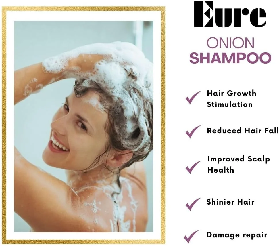 شامپو پیاز یور برای کنترل ریزش مو با عصاره شنبلیله و ویتامین E - پاک کننده ملایم، محرک رشد مو، بهبود سلامت پوست سر، تقویت کننده و درخشان کننده مو، ترمیم موهای آسیب دیده، مناسب برای انواع پوست - 200 میلی لیتر