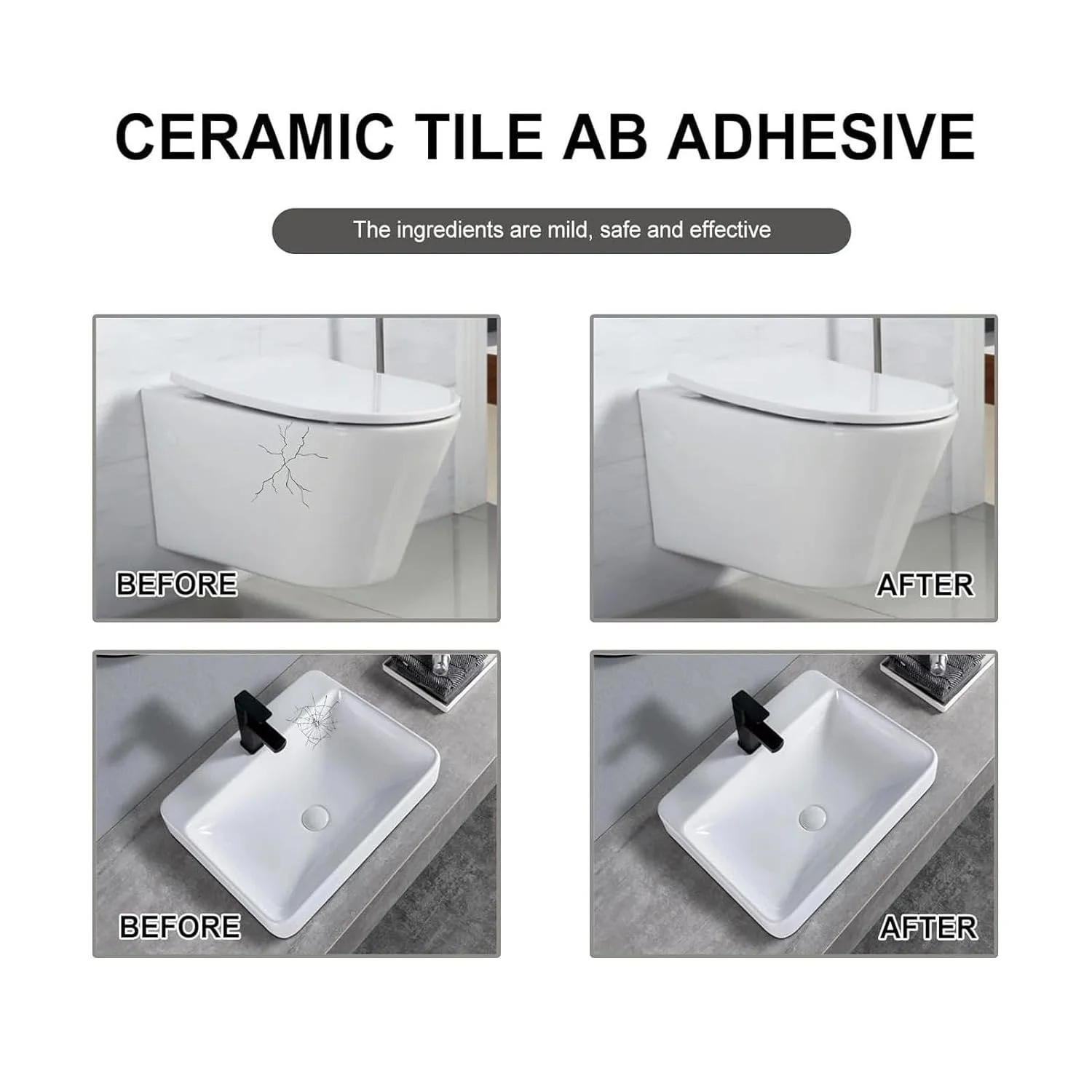 پرکننده ترک کاشی KASTWAVE، ملات کاشی دیوار، چسب کاشی، پرکننده ترک و درزگیر ملات، خمیر تعمیر کاشی خشک شونده سریع، خمیر پرکننده تراشه برای تراشه های کاشی، ترک ها، سوراخ ها، خراش ها، 50 میلی لیتر