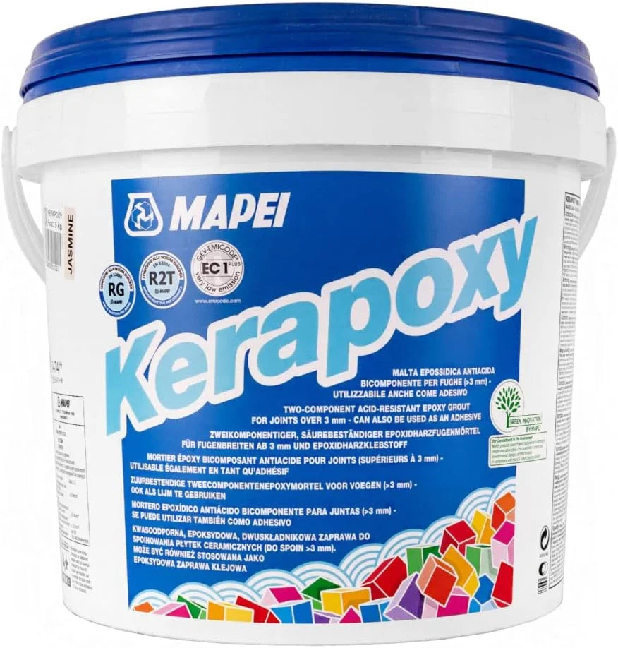 چسب و بندکشی رزین اپوکسی کاشی MAPEI Kerapoxy 2K یاسمنی 5 کیلوگرمی