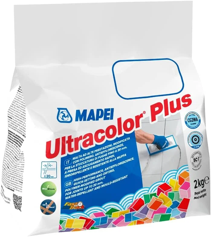 پودر بندکشی یاسمنی Mapei 130 UltraColor Plus، وزن 5 کیلوگرم