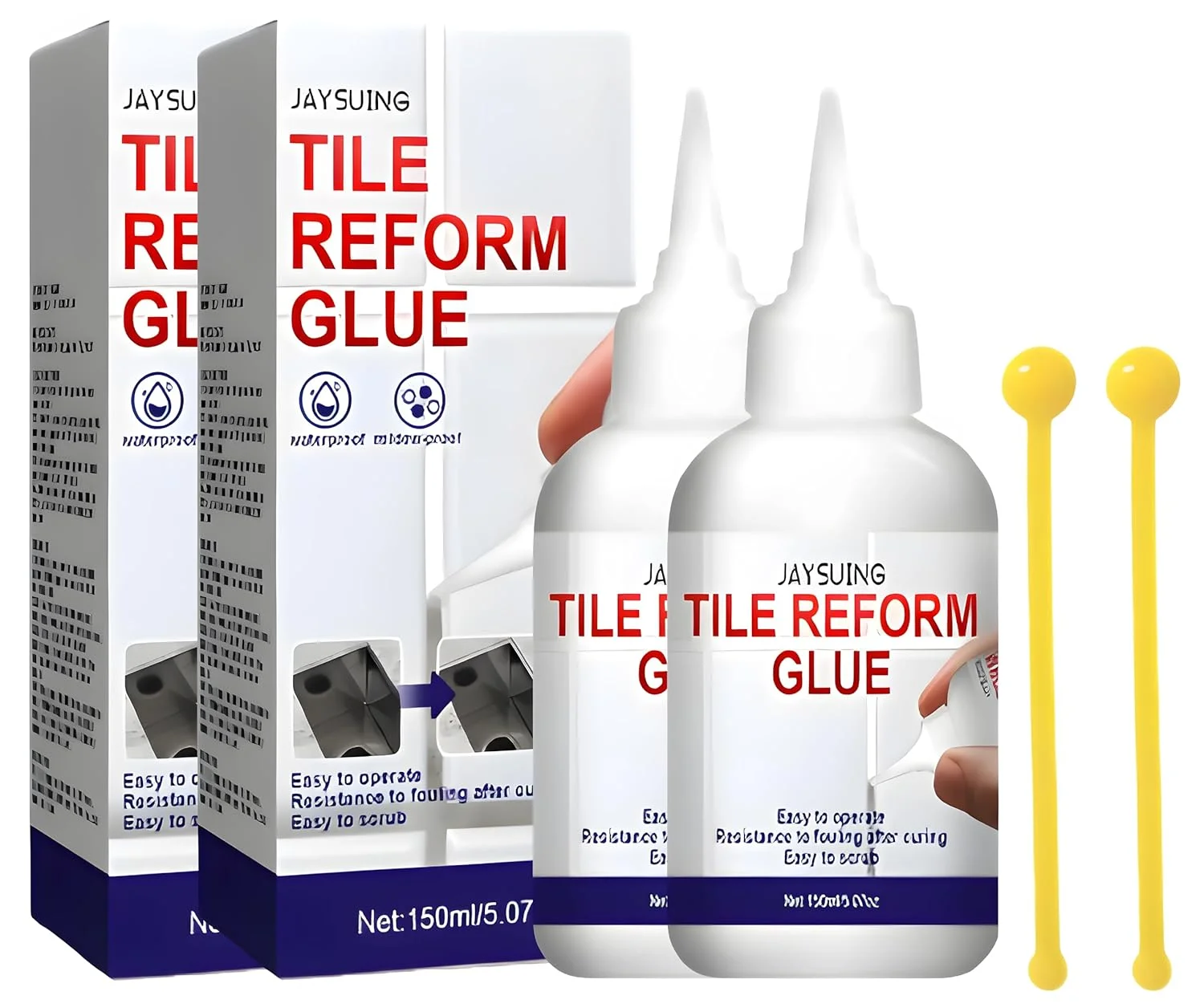 پرکننده ضد آب درز کاشی NEFHEM، خمیر ترمیم کننده دوغاب سفید برای کف سینک حمام، ضد کپک و ضد رسوب، درزگیر کاشی سرامیکی به همراه ابزار، کیت تعمیرات خانگی DIY (چسب اصلاح کاشی 2 * 150 گرم) پرکننده ضد آب درز کاشی NEFHEM، خمیر ترمیم کننده دوغاب سفید برای کف سینک حمام، ضد کپک و ضد رسوب، درزگیر کاشی سرامیکی به همراه ابزار، کیت تعمیرات خانگی DIY (چسب اصلاح کاشی 2 * 150 گرم)