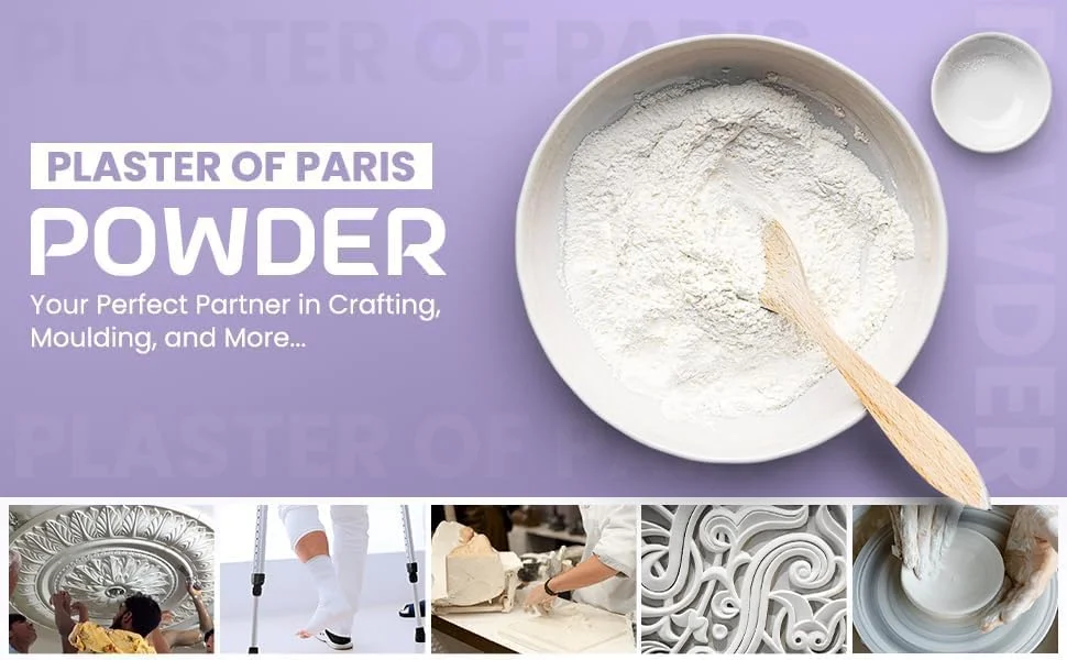 پودر گچ - پودر گچ مناسب برای سفالگری، قالب گیری، صنایع دستی، تعمیرات و پروژه های DIY - KYLAQ (پودر گچ، 5 کیلوگرم)