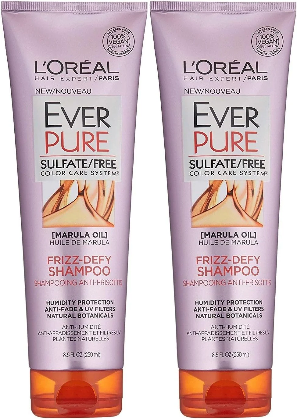 شامپو ضد وز مو لورآل پاریس EverPure بدون سولفات، 250 میلی لیتر (بسته 2 عددی)