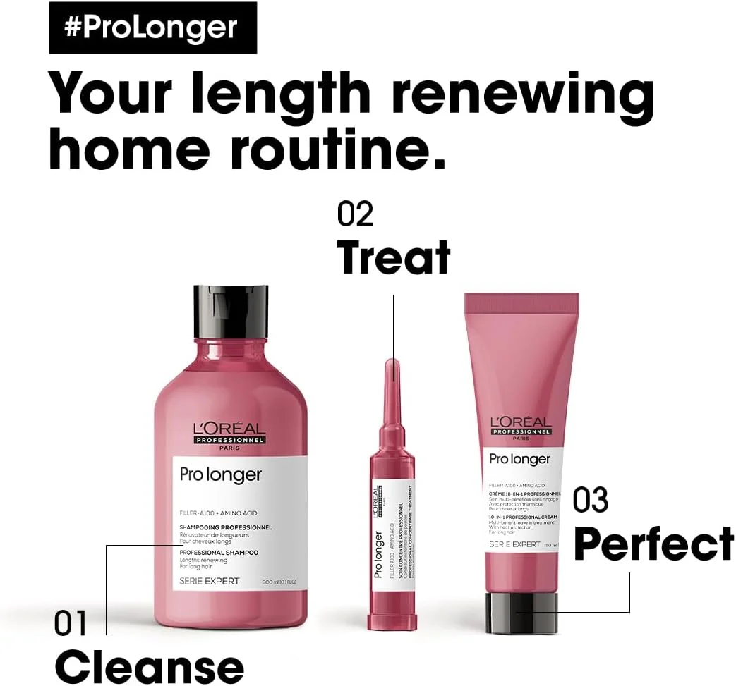 شامپو لورآل پروفشنال | پرو لونگر | کاهش شکستگی و ظاهر موخوره | حاوی فیلر A-100 و آمینو اسید | برای موهای بلند با انتهای نازک | سری اکسپرت | 300 میلی لیتر شامپو لورآل پروفشنال | پرو لونگر | کاهش شکستگی و ظاهر موخوره | حاوی فیلر A-100 و آمینو اسید | برای موهای بلند با انتهای نازک | سری اکسپرت | 300 میلی لیتر