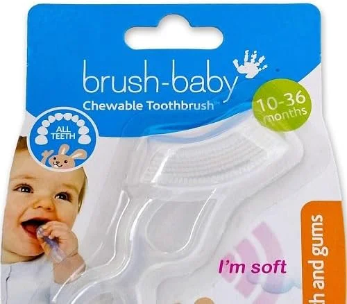 دندان گیر نرم و جویدنی و مسواک کودک Brush-Baby مناسب 10 تا 36 ماهگی، سفید دندان گیر نرم و جویدنی و مسواک کودک Brush-Baby مناسب 10 تا 36 ماهگی، سفید