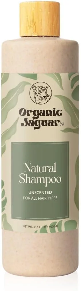 شامپو طبیعی ارگانیک جگوار برای مراقبت از مو، شامپو بدون سولفات با روغن کرچک، عسل، بیوتین، گلیسیرین، آلوئه ورا و عامل غلیظ کننده ملایم، بدون عطر، مناسب موهای خشک تا رنگ شده، 400 میلی لیتر