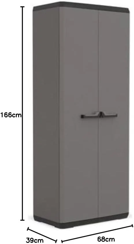 Keter KIS Wardrobe Utility Piu BK/GLR, Grey, 80.5 x 40 x 25.6