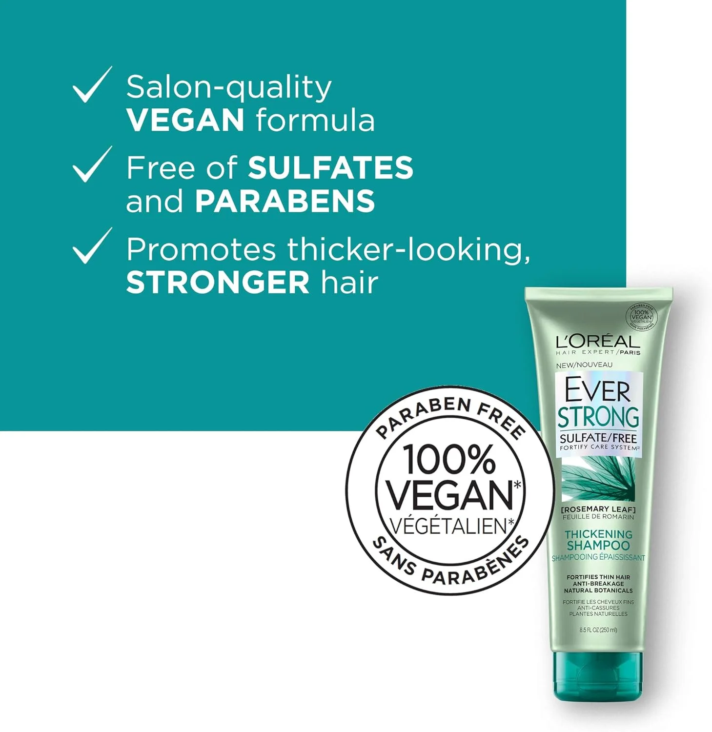 شامپو ضخیم کننده مو لورآل پاریس، حاوی رزماری، 250 میلی لیتر شامپو ضخیم کننده مو لورآل پاریس، حاوی رزماری، 250 میلی لیتر