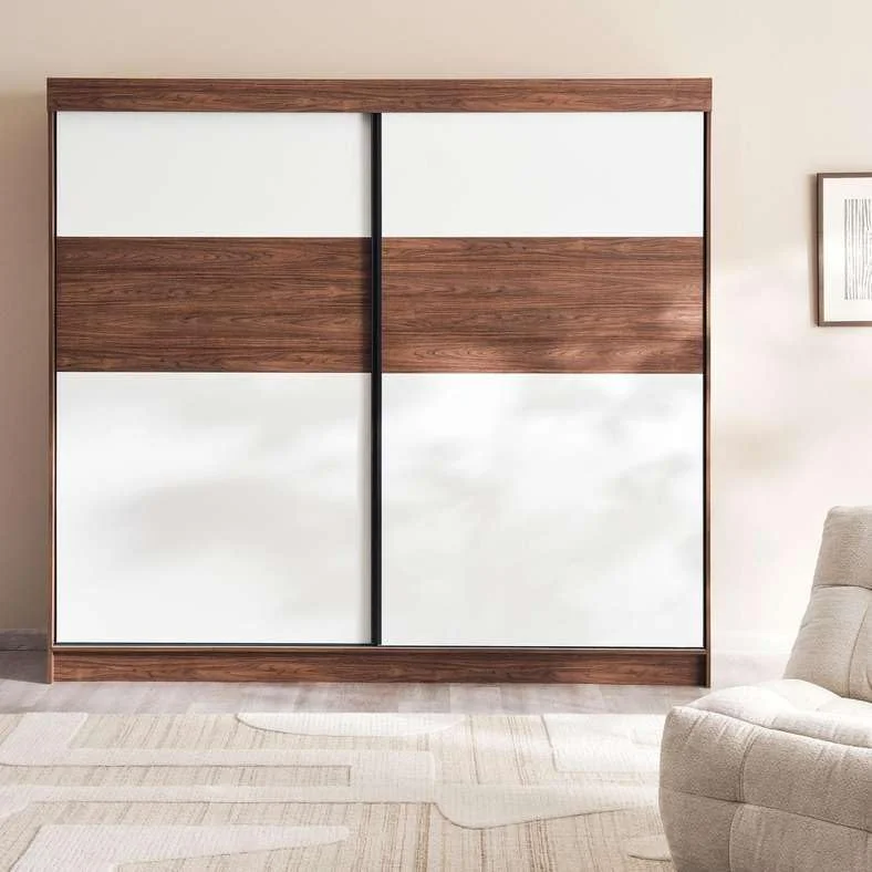 کمد لباس دو درب کشویی بلفاست پان هوم - گردویی