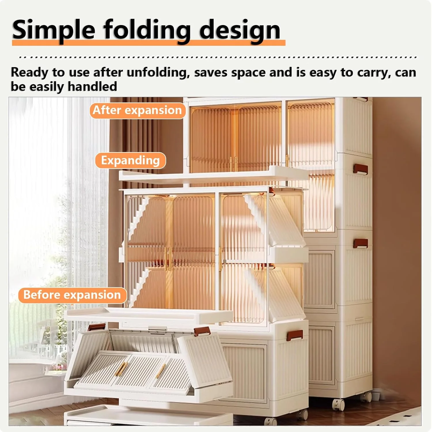 کمد لباس تاشو LBCZJYX برای اتاق خواب، کمد قابل حمل با طراحی دو درب، 6 آویز، ظرفیت 100 کیلوگرم، مناسب آپارتمان و خوابگاه، ابعاد 90x45x193 سانتی متر