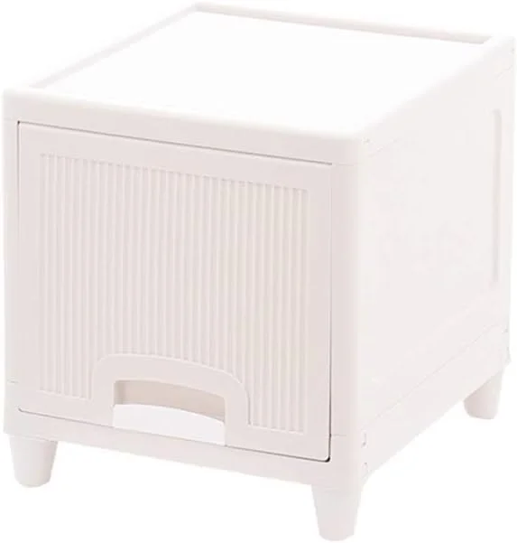 کابینت پلاستیکی تاشو JD FRESH برای نگهداری - کمد لباس، قفسه، رخت آویز، جعبه نگهداری کشویی ماژولار، سفید