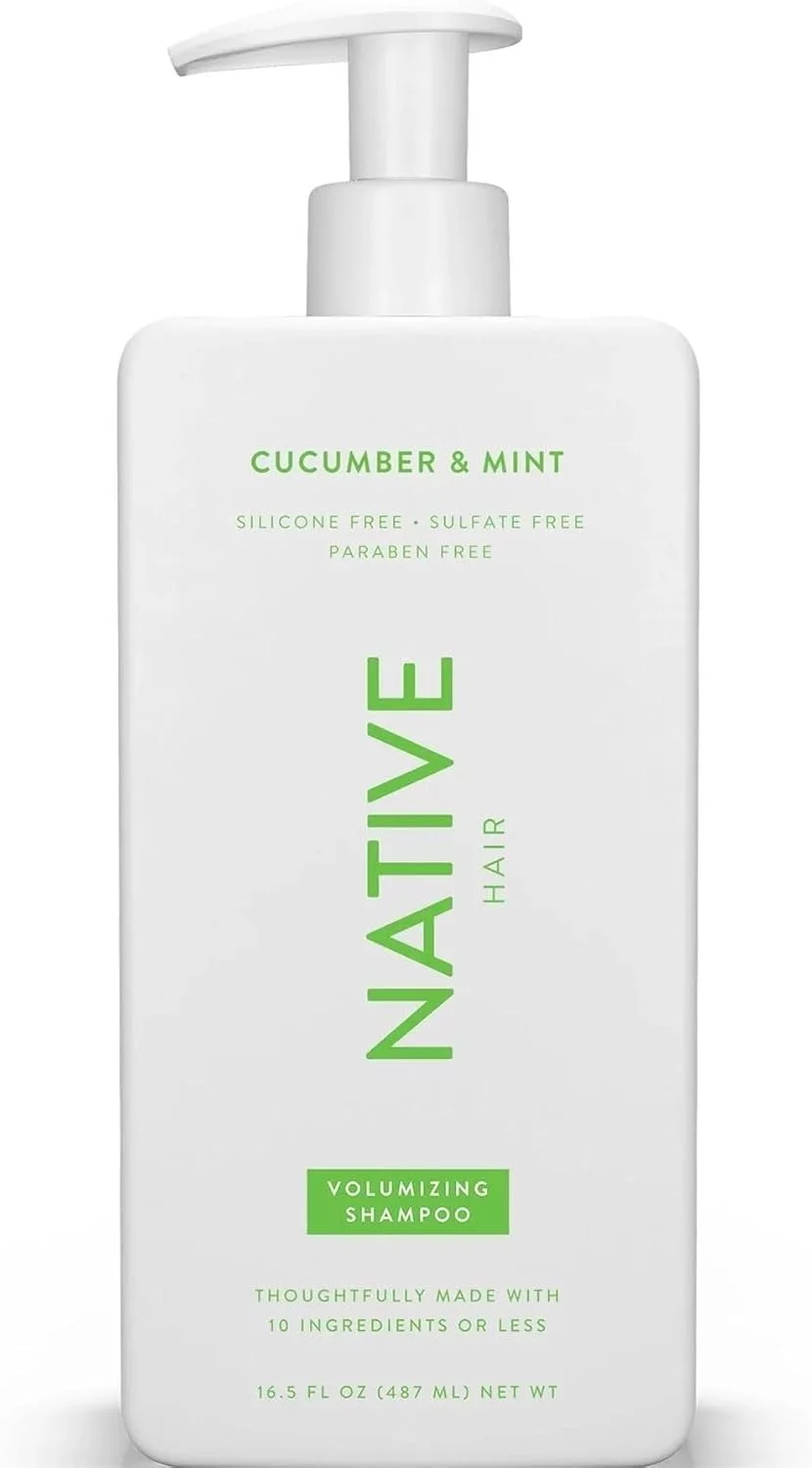 شامپو حجم دهنده طبیعی خیار و نعناع نیتیو وگان، پاک کننده، بدون سولفات، پارابن و سیلیکون - 487 میلی لیتر
