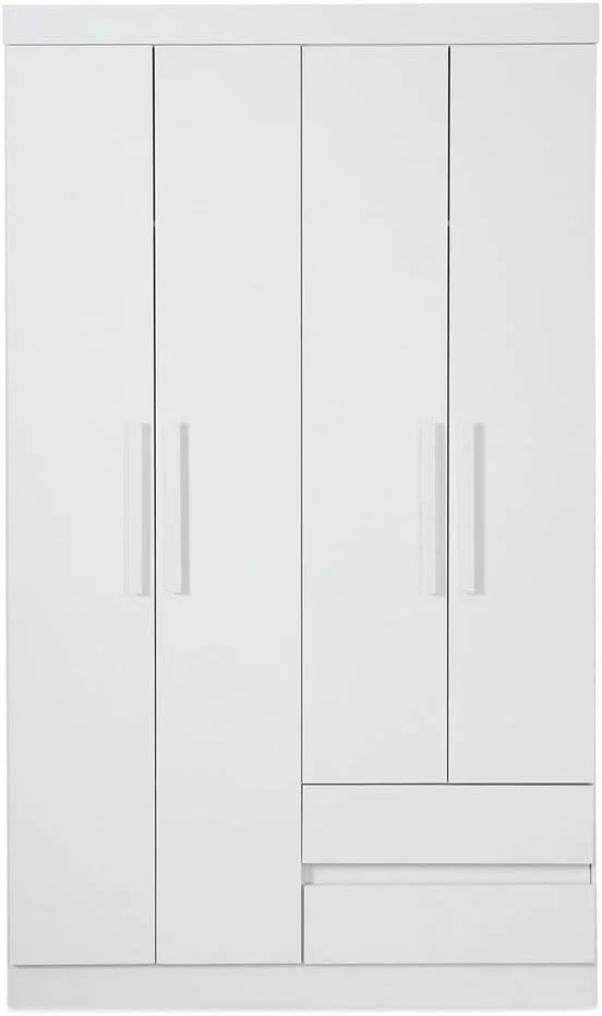 کمد لباس 4 درب انستاتیت پن هوم با 2 کشو - سفید