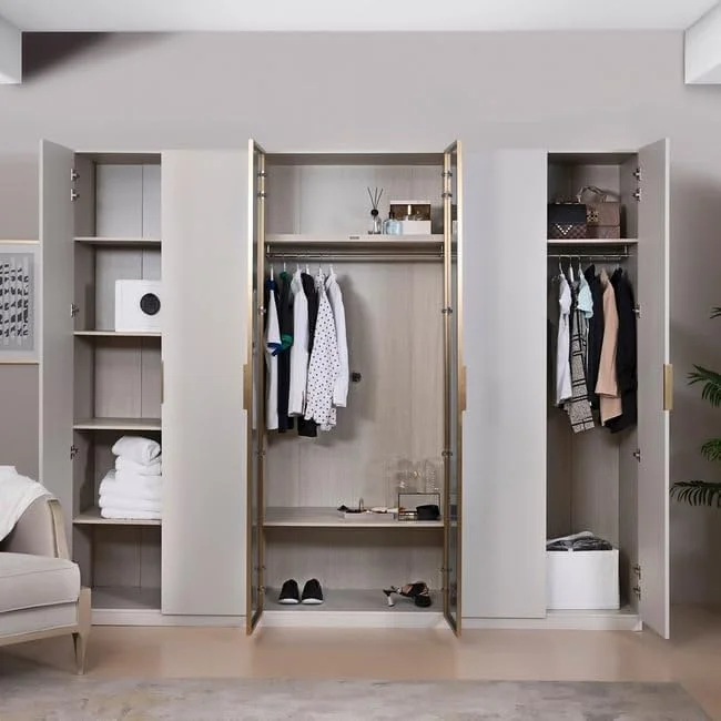 کمد لباس 6 درب Pan Home چوب مهندسی شده - سفید مایل به کرم