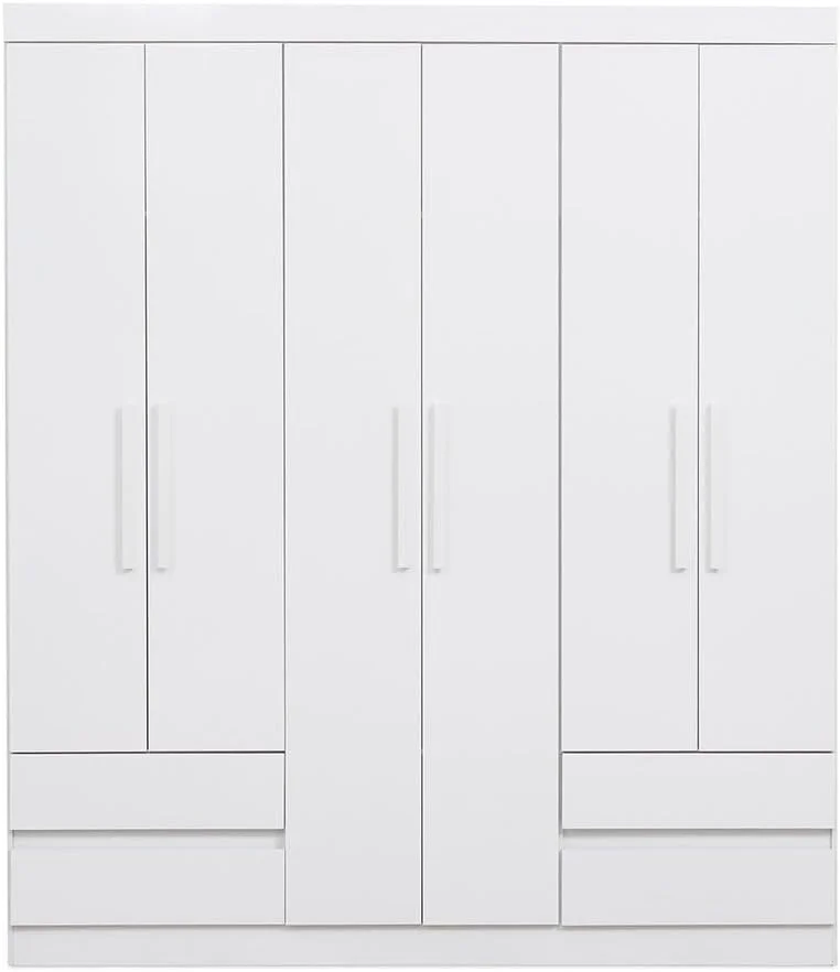 کمد لباس 6 درب انستاتیت Pan Home با 4 کشو - سفید