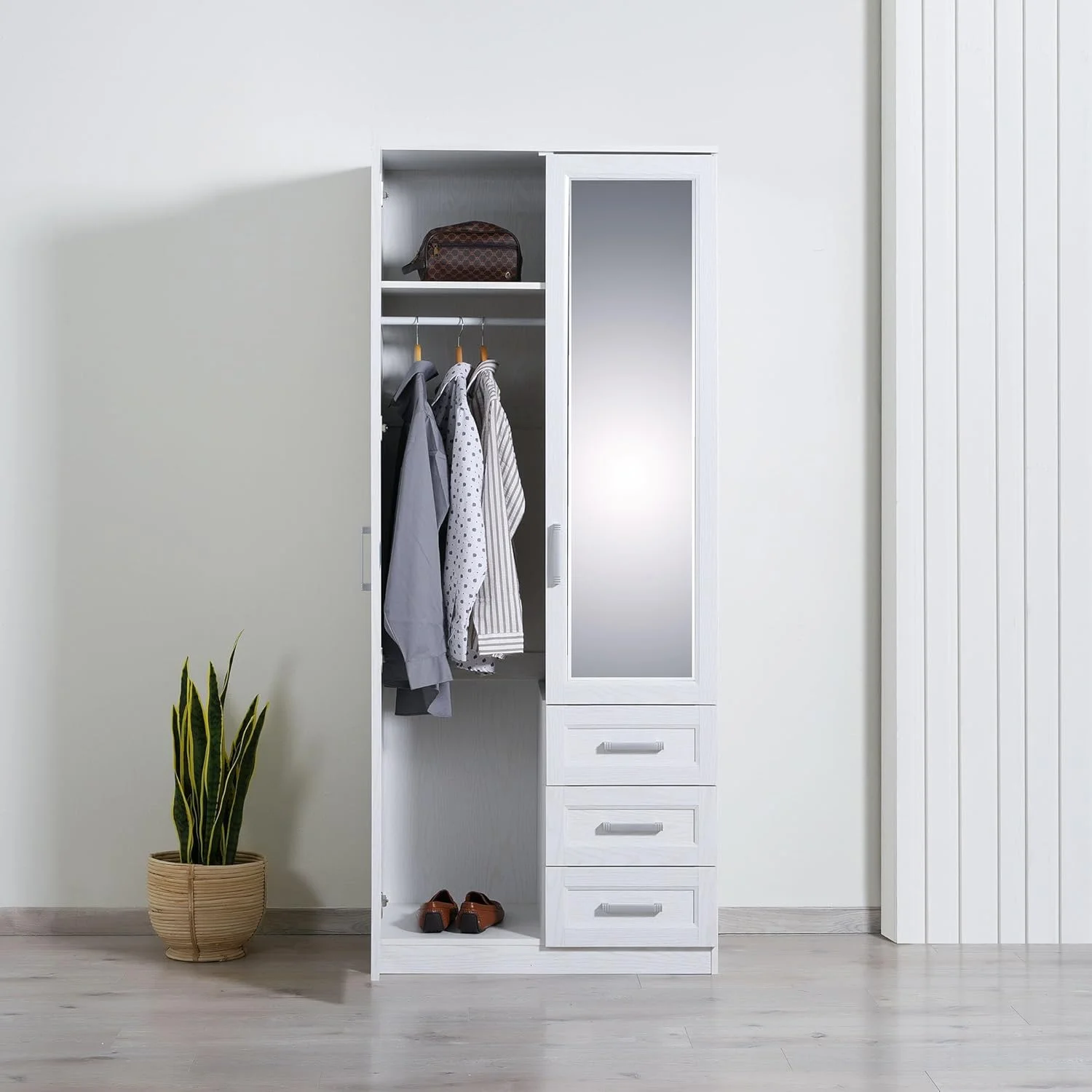 کمد لباس دو درب سفید رنگ مالمو Pan Home