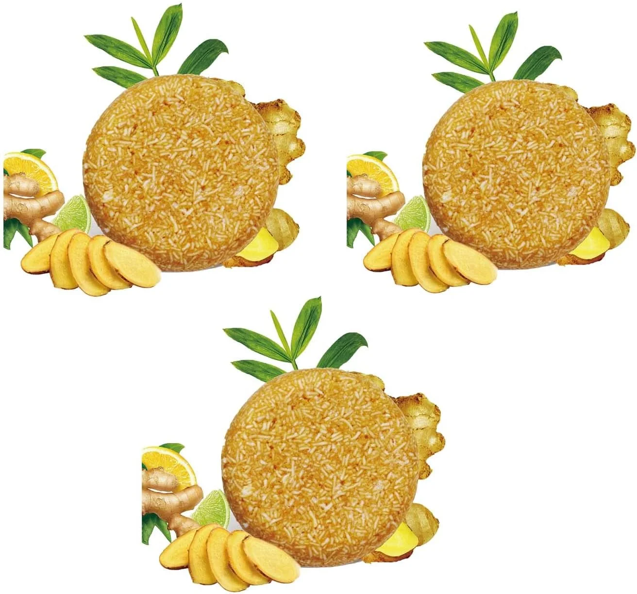 شامپو بار تیره کننده موی ارگانیک طبیعی، شامپو بار معکوس کننده موهای سفید، شامپو بار زنجبیل ارگانیک، شامپو بار طبیعی برای ترمیم موهای آسیب دیده، ضد ریزش مو، حجم دهنده و مرطوب کننده (3 عدد)