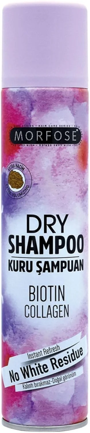 شامپو خشک مورفوس حاوی بیوتین و کلاژن برای حجم دهی فوق العاده و بدون ایجاد سفیدی، 200 میلی لیتر، ساخت ترکیه