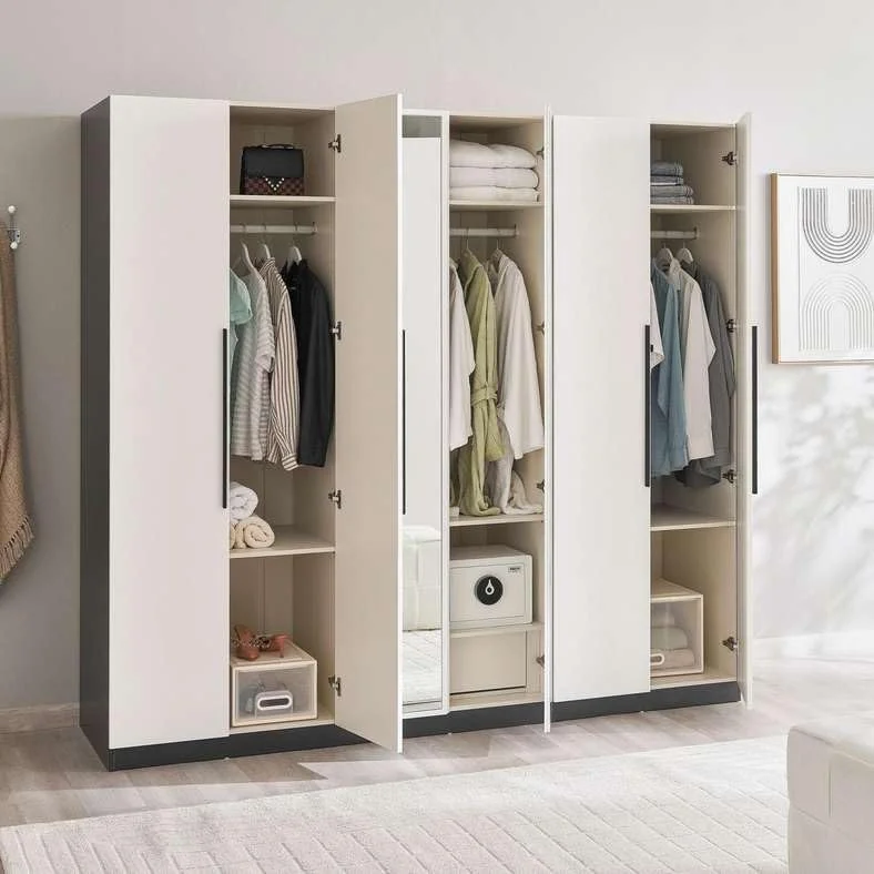 کمد لباس 6 درب راجر پان هوم - سفید مشکی