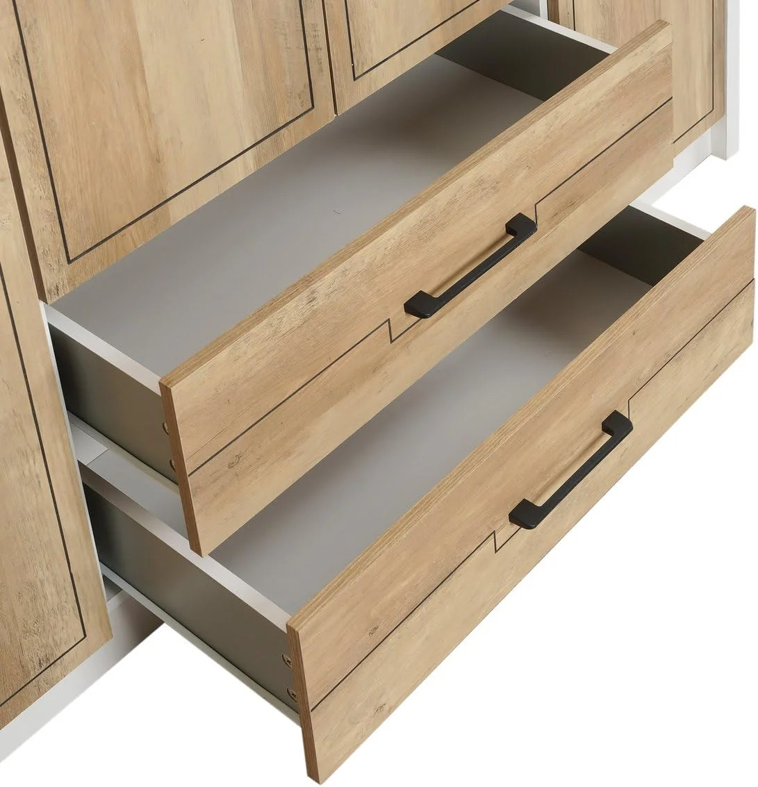 کمد لباس 4 درب سیلوینو Pan Home با 2 کشو MDF - سفید