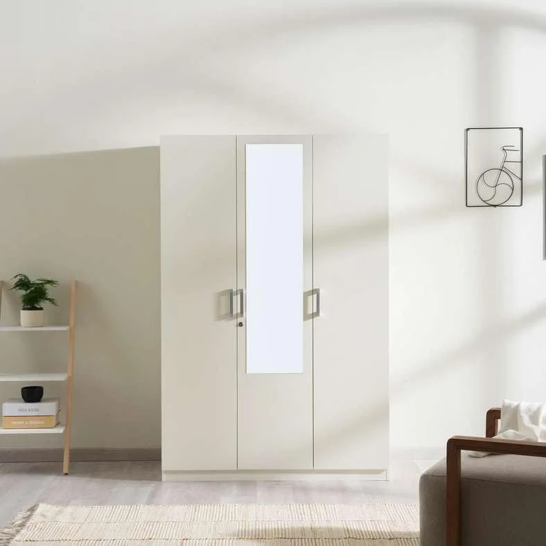 کمد لباس 3 درب به همراه آینه پان هوم مدل Premier - سفید