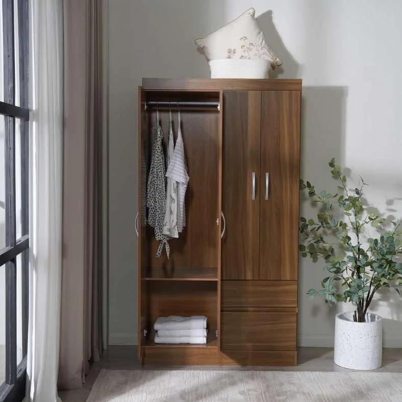 کمد لباس 4 درب ویلاسیا پان هوم - قهوه ای روشن