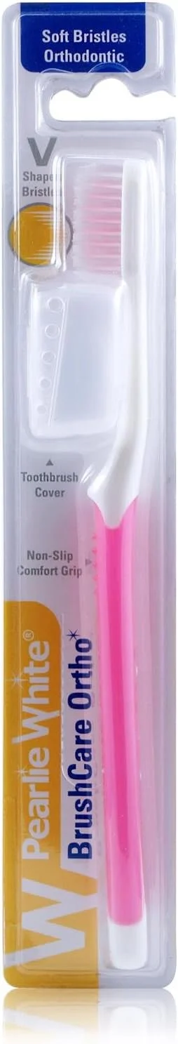 مسواک نرم ارتودنسی Pearlie White BrushCare، بسته 3 عددی