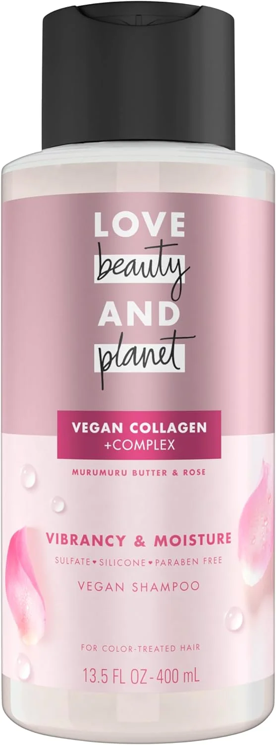 شامپو محافظ رنگ مو Love Beauty and Planet مدل Blooming Color حاوی کره مورومورو و گل رز، فاقد سیلیکون، پارابن، سولفات و وگان، حجم 400 میلی لیتر