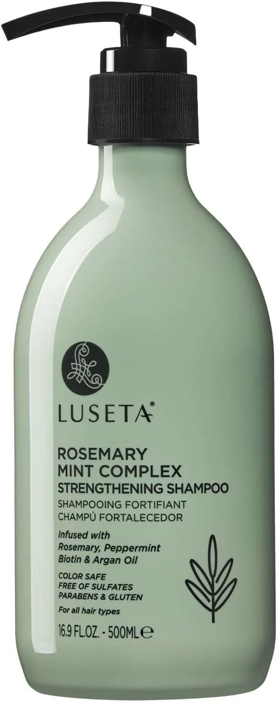 شامپو تقویت کننده رزماری و نعناع لوسِتا، مرطوب کننده و مغذی موهای آسیب دیده، شامپو ضخیم کننده مو برای موهای نازک، تقویت کننده تارهای مو و کاهش وز برای انواع مو، بدون سولفات 500 میلی لیتر