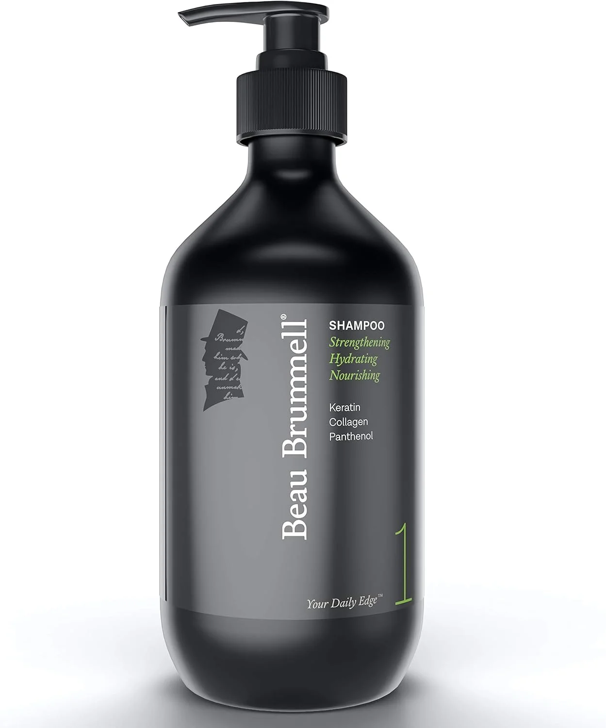 شامپو کم کف برای آقایان از Beau Brummell، یک شامپو روزانه لوکس بدون سولفات با پروتئین های کراتین و کلاژن برای تقویت و محافظت از مو، بطری بزرگ 500 میلی لیتری ساخت ایالات متحده آمریکا