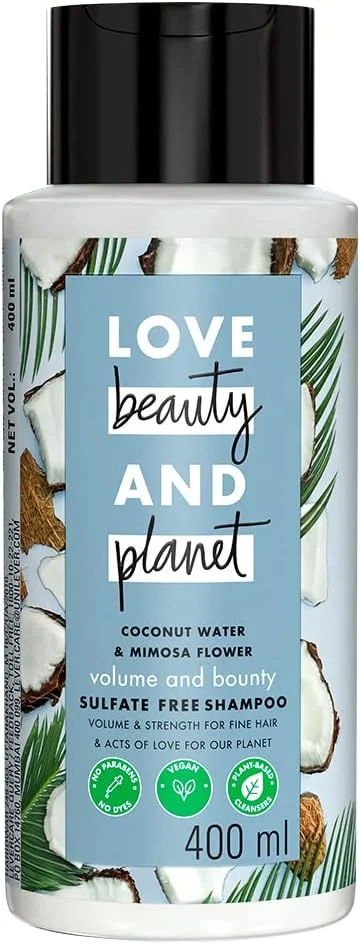 شامپو حجم دهنده لاو بیوتی اند پلنت، حاوی آب نارگیل طبیعی و میموزا برای موهای نازک و کم حجم، بدون پارابن، بدون سیلیکون، 400 میلی لیتر شامپو حجم دهنده لاو بیوتی اند پلنت، حاوی آب نارگیل طبیعی و میموزا برای موهای نازک و کم حجم، بدون پارابن، بدون سیلیکون، 400 میلی لیتر