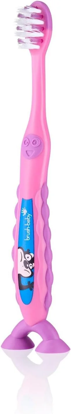 مسواک کودک برس-بیبی مناسب کودکان نوپا، برس نرم برای تمیز کردن ملایم و مراقبت از لثه، مراقبت کامل از دهان و دندان کودک - ایده آل از 3 سال تا 6 سال، موجود در رنگ های صورتی/زرد/بنفش/آبی