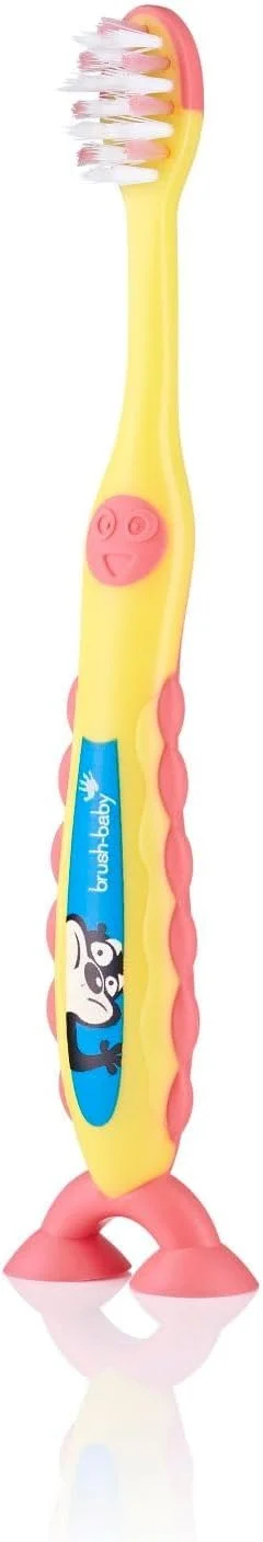 مسواک کودک برس-بیبی مناسب کودکان نوپا، برس نرم برای تمیز کردن ملایم و مراقبت از لثه، مراقبت کامل از دهان و دندان کودک - ایده آل از 3 سال تا 6 سال، موجود در رنگ های صورتی/زرد/بنفش/آبی