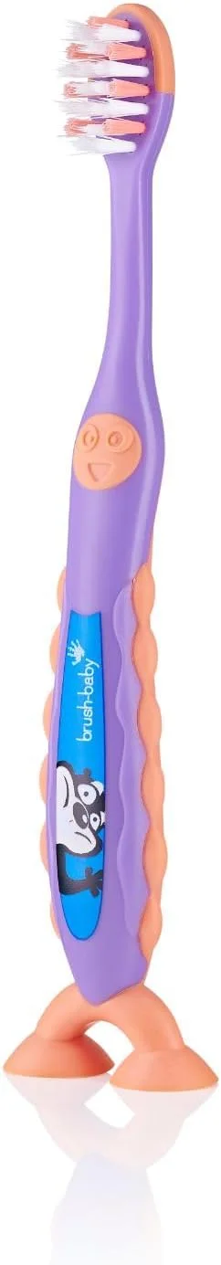 مسواک کودک برس-بیبی مناسب کودکان نوپا، برس نرم برای تمیز کردن ملایم و مراقبت از لثه، مراقبت کامل از دهان و دندان کودک - ایده آل از 3 سال تا 6 سال، موجود در رنگ های صورتی/زرد/بنفش/آبی