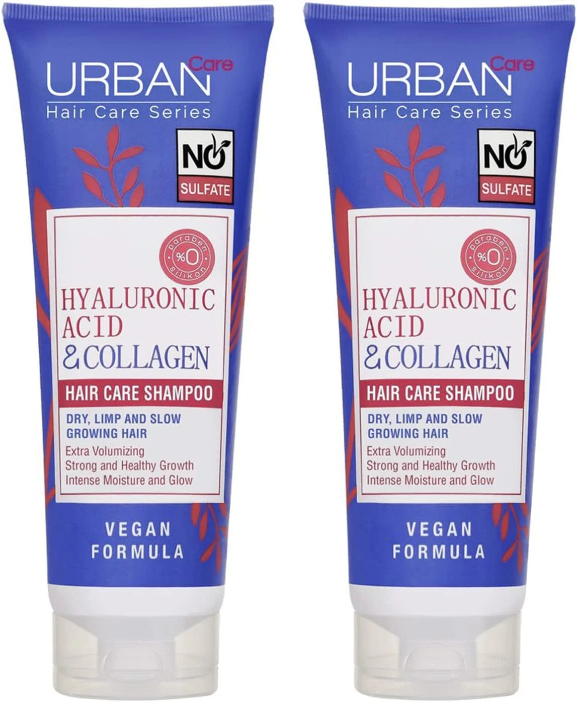 شامپو حجم دهنده قوی و رشد سالم حاوی هیالورونیک اسید و کلاژن Urban Care، بدون سولفات، دوتایی