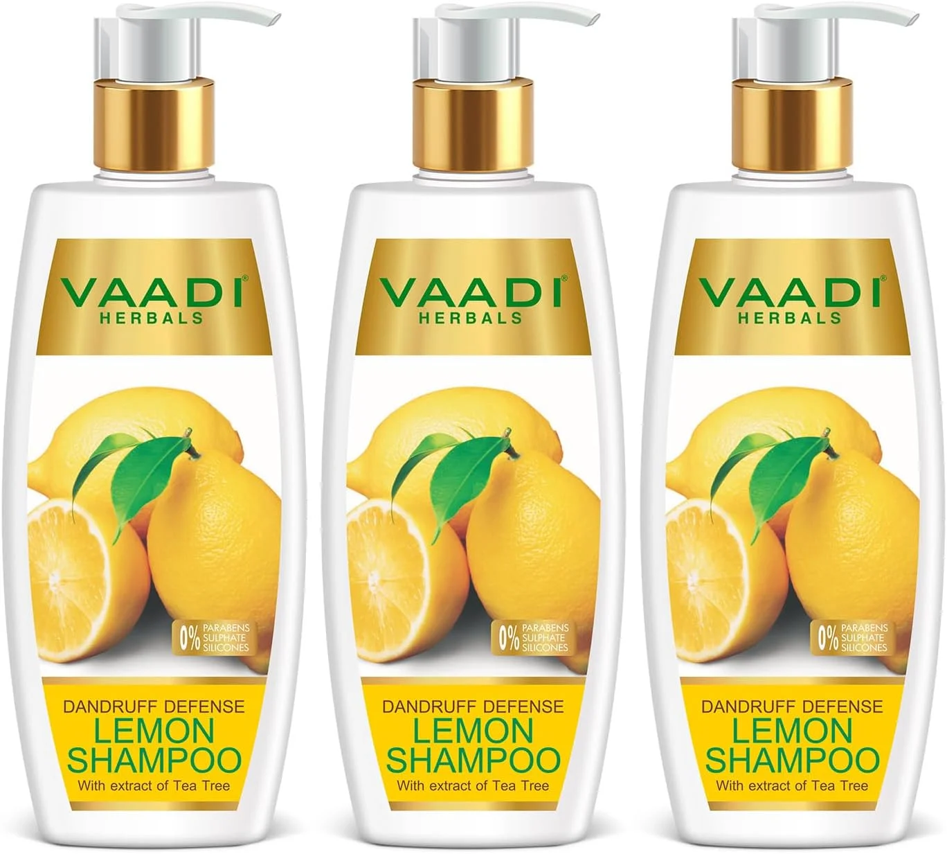 شامپو ضد شوره سر ارگانیک لیمو و عصاره درخت چای وادی هربالز (3 عدد x 350 میلی لیتر)