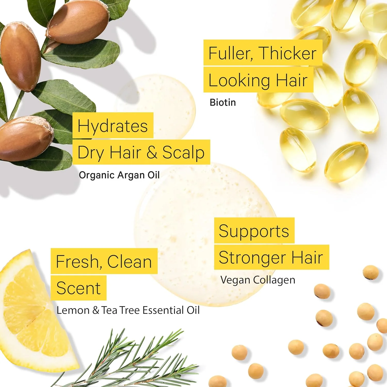 شامپو حجم دهنده و ضخیم کننده مو تری تو تیوب - شامپو روغن آرگان بدون سولفات، بیوتین و کلاژن با توت صابونی وحشی و روغن درخت چای لیمو سیسیلی برای زنان و مردان شامپو حجم دهنده و ضخیم کننده مو تری تو تیوب - شامپو روغن آرگان بدون سولفات، بیوتین و کلاژن با توت صابونی وحشی و روغن درخت چای لیمو سیسیلی برای زنان و مردان