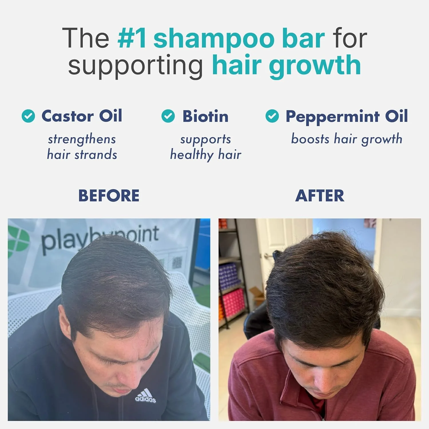 شامپو بار نعناع فلفلی و بیوتین تری باتل - برای رشد، تقویت، ضخیم شدن و حجم دهی مو برای زنان و مردان - فاقد پارابن و سولفات - ساخت آمریکا - 127 گرم