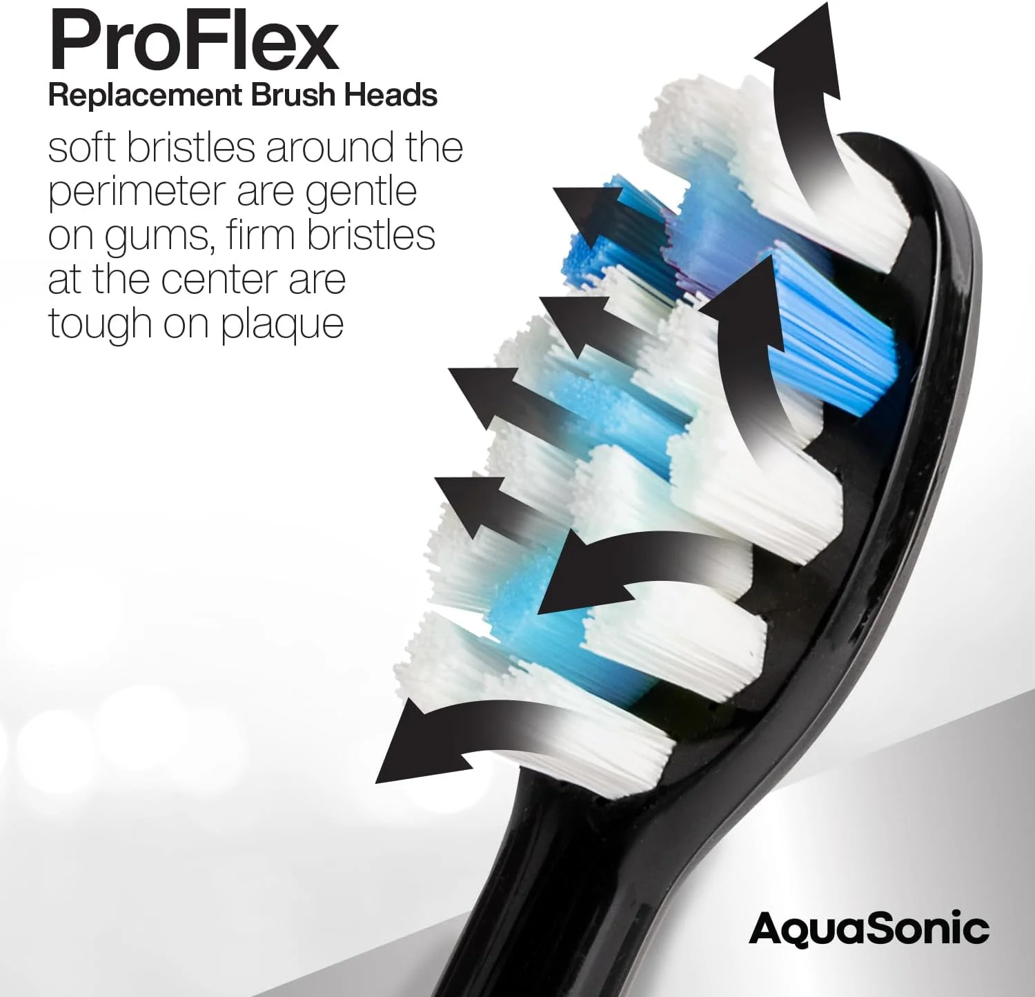 بسته 3 عددی سری مسواک جایگزین AquaSonic ProFlex - سری های ProFlex ارتقا یافته برای حذف بهتر پلاک بسته 3 عددی سری مسواک جایگزین AquaSonic ProFlex - سری های ProFlex ارتقا یافته برای حذف بهتر پلاک